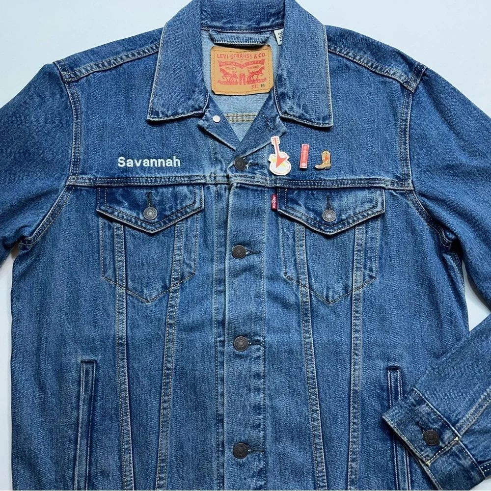 Levis Jacket Mens Size Medium Trucker Western Blue Denim Jean Cowboy Rodeo